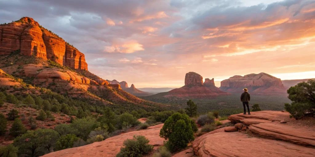 Affordable Sedona activities: Red rocks at sunset.
