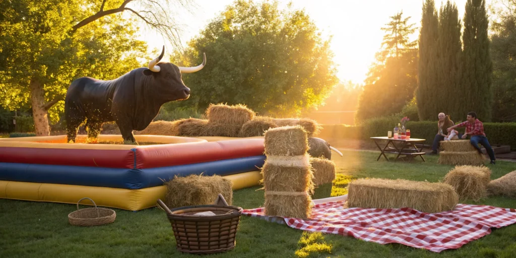 Mechanical bull for parties.